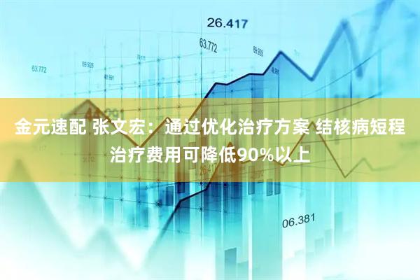 金元速配 张文宏：通过优化治疗方案 结核病短程治疗费用可降低90%以上