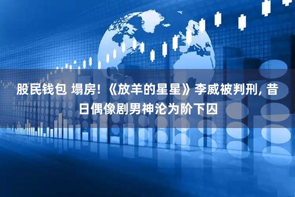 股民钱包 塌房! 《放羊的星星》李威被判刑, 昔日偶像剧男神沦为阶下囚